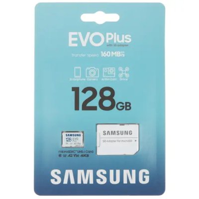 Флеш карта microSDXC 128Gb Samsung MB-MC128SA EVO PLUS + adapter