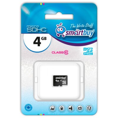 Флеш карта microSD 4Gb Smartbuy microSDHC Class 10