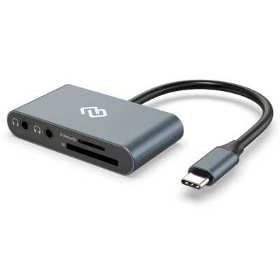 Кард-ридер Digma CR-СA2512-G/темно-серый/SD/TF/micro-SD/USB Type-C/алюминий