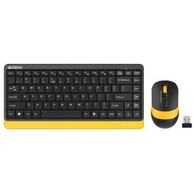 Комплект клавиатура+мышь A4Tech FStyler F1110 Bumblebee проводной, USB, 1200 DPI, жёлтый/чёрный