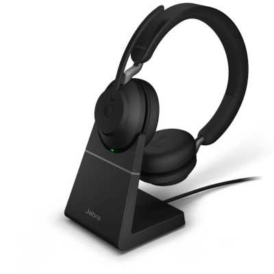 Наушники с микрофоном Jabra Evolve2 65, Link380a MS Stereo Stand Black черный накладные BT оголовье