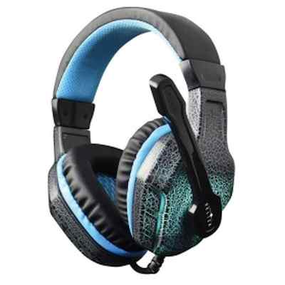 Наушники с микрофоном Оклик HS-L400G ZEUS черный/синий 2.2м мониторные оголовье