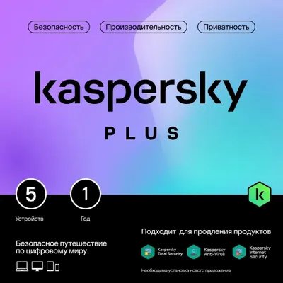 Программное обеспечение Kaspersky Plus + Who Calls 5-Device 1 year Base Card (KL1050ROEFS)