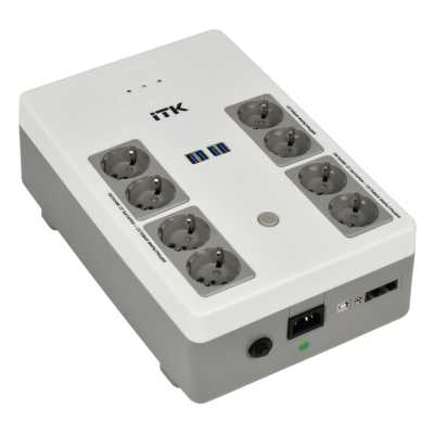 Источник бесперебойного питания ITK Electra EST8-1000VA-1-001-L 600Вт 1000ВА черный