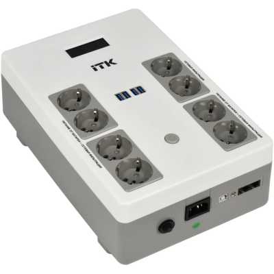 Источник бесперебойного питания ITK Electra EST8-600VA-1-001-L 360Вт 600ВА черный