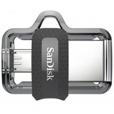 Флешка USB 64 Gb SanDisk Ultra Android Dual OTG, m3.0/USB 3.0, черный