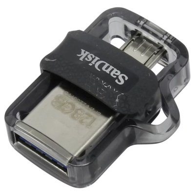 Флешка USB SanDisk DD3 Ultra (SDDD3-032G-G46), 32Gb, USB 3.0/microUSB, R/W 130/30, черный