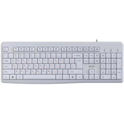 Клавиатура Acer OKW500 проводная, USB Type-A, белый