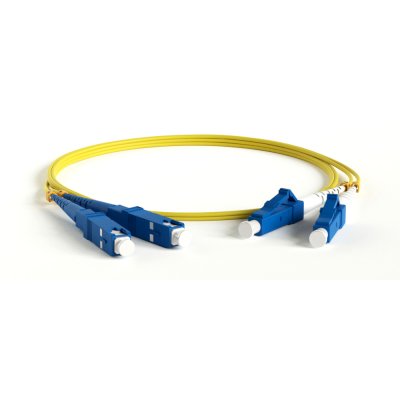 Патч-корд волоконно-оптический Hyperline FC-D2-9-FC/UR-FC/UR-H-1M-LSZH-YL(шнур) SM 9/125 (OS2), FC/UPC-FC/UPC, 2.0 мм, duplex, LSZH, 1 м