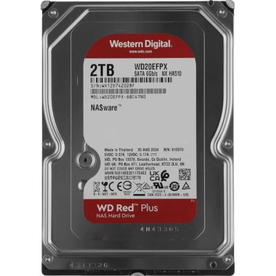 Жесткий диск WD SATA-III 2TB WD20EFPX NAS Red Plus (5400rpm) 64Mb 3.5"