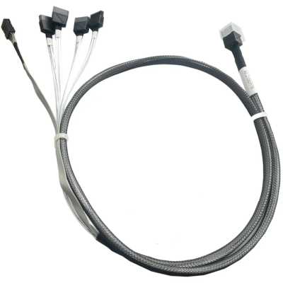 Кабель DiliVing DLHS36-0439 HDmSAS (SFF8643) -to- 4*SATA +SideBand, metall lockers, SAS2.1 (6G), 75cm