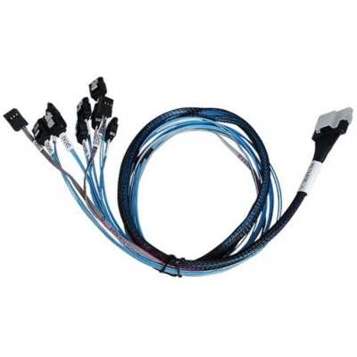 Кабель DiliVing DLSL74-9693 Slimline SASx8 (SFF8654) -to- 8 SATA + SideBand, 75CM