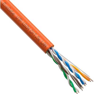 Кабель ExeGate UTP4-C5e-CU-S24-IN-LSZH-OR-305-FLUKE UTP 4 пары кат.5e медь, 0.52мм (24AWG), FLUKE® test pass, LSZH, 305м, оранжевый