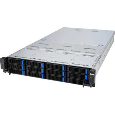 Серверная платформа ASUS RS720-E11-RS12U, 2U, 2 x LGA4677, 32 DIMM DDR5, 12=8 x NVMe/SAS*/SATA + 4 NVMe/SATA hs, 2 x M.2 slot, 2 x 10Gbe (X710) RJ45 port,Up to 8 slots PCIe 5.0, 1 x OCP 3.0, 1+1 1600W