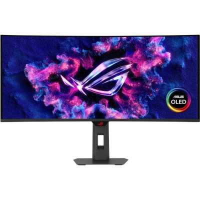 Монитор 34" ASUS ROG XG34WCDG QD-OLED 3440x1440, 175 Гц, 0.03 мс, изогнутый экран (1800R), 21:9, 250 кд/м² (пиковая 1000 кд/м²), DisplayHDR True Black 400, DP 1.4, HDMI 2.1, USB-C (15 Вт), USB Hub (3x USB 3.2), 3.5 Jack, FreeSync Premium Pro, G-Sync Compa
