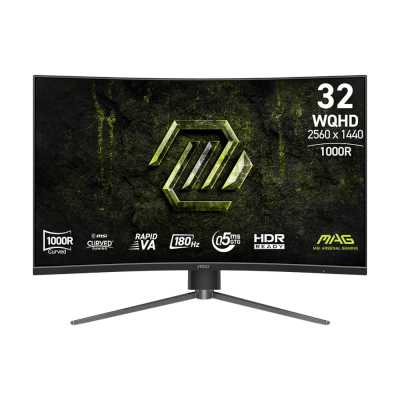 Монитор 32" MSI MAG 325CQPF E18 Black (VA, изогнутый, 2560x1440, 180Hz, 0.5 ms, 178°/178°, 300 cd/m, 3500:1, +2xHDMI 2.0, +DisplayPort, регулировка по высоте, AC ext)