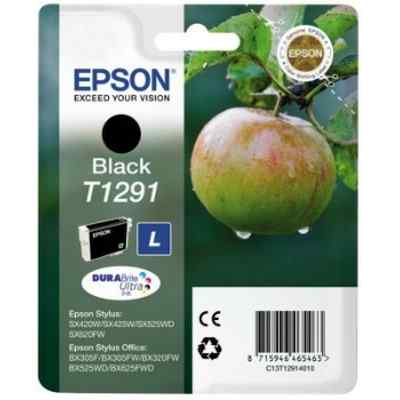 Картридж струйный Epson T1291 (C13T12914012/C13T12914011/C13T12914010) черный (11.2 мл) для SX420W/SX425W/SX525WD/SX620FW/BX305FV/BX305F/BX320FW/BX525WD/BX625FWD