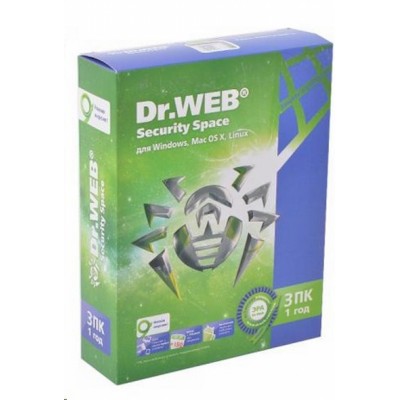 Программное обеспечение DR.WEB Security Space 3 ПК/1 год (BHW-B-12M-3-A3/AHW-B-12M-3-A2)
