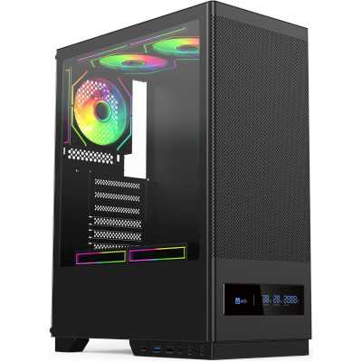Компьютерный корпус ACD Citadel 108DB ATX, Type-C + 2 X USB ports + HD audio combo, Mesh, TG, черный
