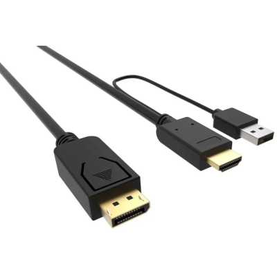 Кабель аудио-видео Buro HDMI (m)/DisplayPort (m) 2м. позолоченные контакты черный