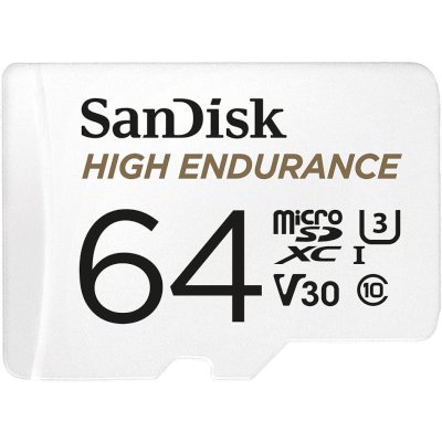 Флеш карта microSD 64GB SanDisk microSDXC Class 10 UHS-I U3 V30 High Endurance Video Monitoring Card