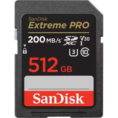 Флеш карта SDXC 512GB SanDisk Extreme Pro UHS-I Class 3 (U3) V30 200/140 MB/s [SDSDXXD-512G-GN4IN]