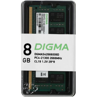 Оперативная память Digma, DDR4, 8GB (1x8 GB), 2666 MHz, CL19, SO-DIMM