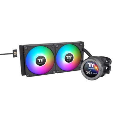 Система водяного охлаждения Thermaltake TH280 V2 Ultra EX ARGB Soc-AM5/AM4/1200/1700/1851 черный 4-pin 30.7dB Al LCD 360W Ret (CL-W416-PL14SW-A)
