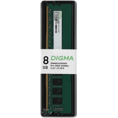 Оперативная память Digma, DDR4, 8GB (1x8GB), 3200MHz, CL22, DIMM