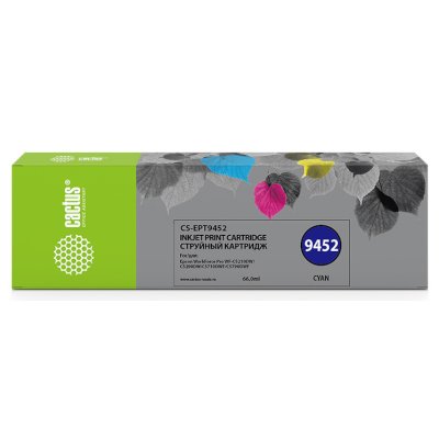 Картридж струйный Cactus CS-EPT9452 T9452 голуб.пигм. (66мл) для Epson WF-C5290DW/C5790DW с чипом
