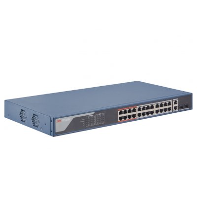 Коммутатор Hikvision DS-3E1326P-EI 24x100Мбит/с 2x1Гбит/с 2xКомбо(1000BASE-T/SFP) управляемый