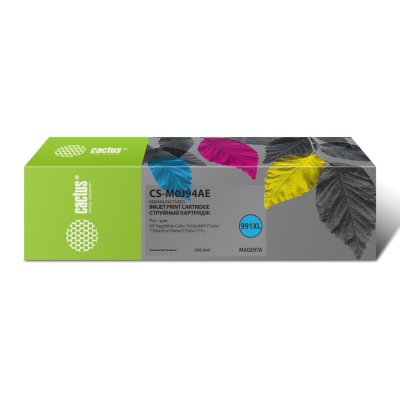 Картридж струйный Cactus CS-M0J94AE 991XL пурпурный (250мл) для HP PW 755dn/MFP774dn/779dn/Pro750dw/