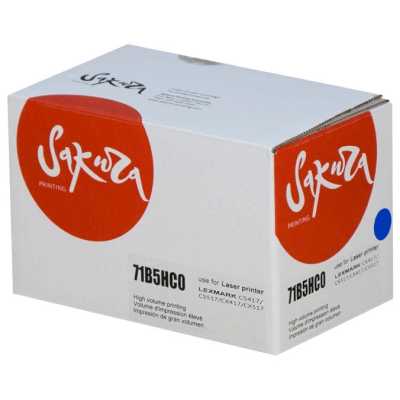 Картридж Sakura 71B5HC0 для Lexmark CS417dn/CS517de/CX417de/CX517de, синий, 3500 к.