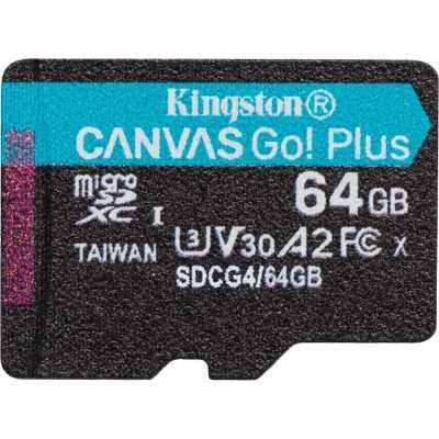 Флеш карта microSDXC 64GB Kingston SDCG4/64GBSP Canvas Go! Plus V30 A2 w/o adapter