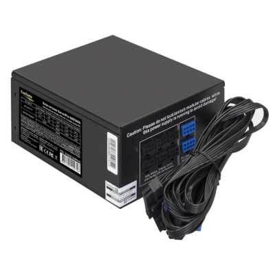 Блок питания серверный 500W ExeGate ServerPRO-500RADS (ATX, for 3U+ cases, APFC, КПД 80% (80 PLUS), 14cm fan, 24pin, (4+4)pin, PCIe, 5xSATA, 4xIDE, FDD, Cable Management, black)