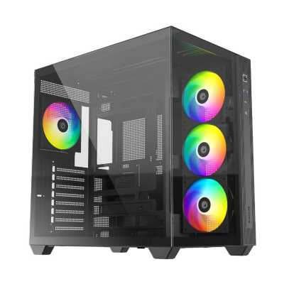 Корпус Case ID-Cooling VIEW 510 ARGB Black ATX/win TG/4 fans/Gen2 Type C/CPU 162mm/GPU 407mm/ no PSU