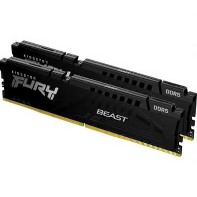 Оперативная память Kingston Fury Beast, DDR5, 16GB (2x8GB), 6000MHz, CL36, с радиаторами, черный