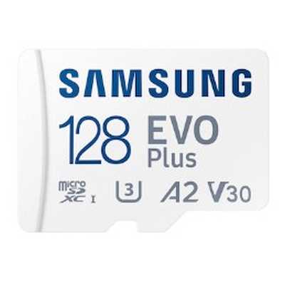 Флеш карта microSDXC 128Gb Samsung EVO Plus Class 10, A2, V30, UHS-I, W 90 МБ/с, R 160 МБ/с, MB-MC128SA/KR адаптер на SD