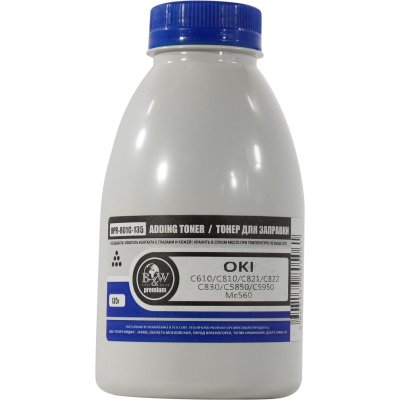 Тонер OKI C610/C810/C821/C822/C830/C5850/C5950/MC560 Cyan (фл. 135г) Black&White Premium (Tomoegawa) фас.Россия