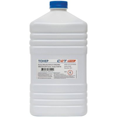 Тонер CET CE28-K CET111072K500 черный бутылка 500 гр. для KONICA MINOLTA Bizhub C258/308/368/227i/257i