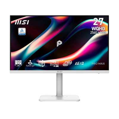Монитор 27" MSI PRO MAX 271QPHW E14 WHITE с поворотом экрана (IPS, 2560x1440, 144Hz, 4 ms, 178°/178°, 300 cd/m, 1500:1, +2xHDMI 2.0, +DisplayPort, +2xUSB 3.2, +USB Type-C (65W), +MM)