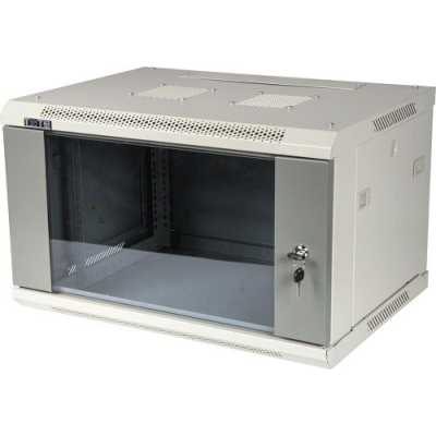 Шкаф коммутационный Lanmaster (TWT-CBWPG-27U-6X4-GY) настенный 27U 600x450мм пер.дв.стекл задн.дв.стал.лист 2 бок.пан. 60кг серый