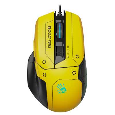 Мышь проводная A4Tech Bloody W70 Max желтый/черный, 10000 dpi, USB, кнопки - 9