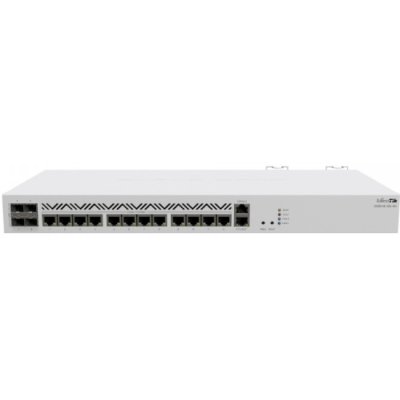 Маршрутизатор Mikrotik CCR2116-12G-4S+ Cloud Core Router 2116-12G-4S+ with Amazon Annapurna Labs Alpine v3 AL73400 CPU (16-cores, 2GHz per core), 16Gb RAM, 4xSFP+ cage, 13xGbit LAN, M.2 PCIe slot, RouterOS L6, 1U rackmount case, Dual PSU