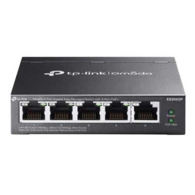 Коммутатор TP-Link Omada ES205GP, 4×1 Гбит/с PoE + 1×1 Гбит/с Uplink, настраиваемый
