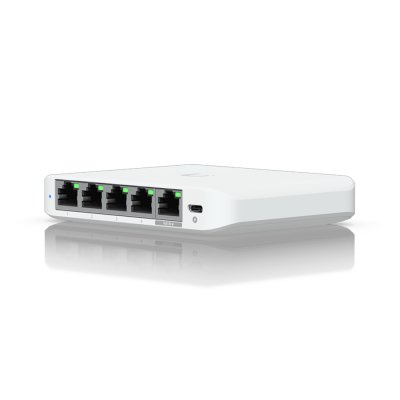 Коммутатор Ubiquiti UniFi Switch Flex Mini 2.5G Compact, 5-port 2.5G switch that can be powered with PoE or a USB-C adapter.