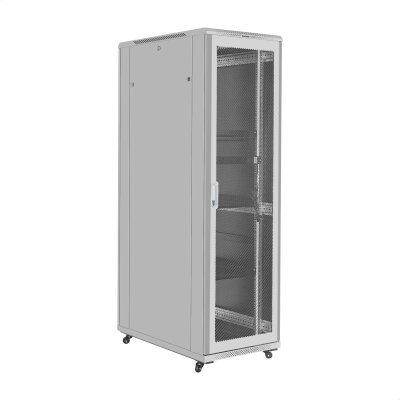 Шкаф телекоммуникационный 19" напольный 42U ExeGate EC-FS-42U.600.1000.V.V.GREY (19”, 42U, 600x1000x2054mm (ШхГхВ), передняя и задняя двери перфорированные, съемные боковые панели, пыле- и влагозащита IP20, встроенный вентиляционный модуль, 1 полка в комп