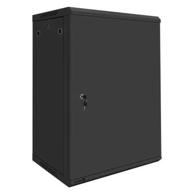 Шкаф телекоммуникационный 19" настенный 18U ExeGate EC-WM-18U.450.M.BLACK (19”, 18U, 600x450x901mm (ШхГхВ), передняя дверь металл, съемные боковые панели, пыле- и влагозащита IP23, черный RAL 9004, 2 коробки)