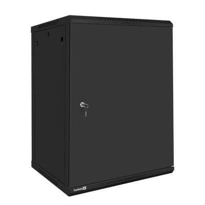 Шкаф телекоммуникационный 19" настенный 18U ExeGate EC-WM-18U.600.M.BLACK (19”, 18U, 600x600x901mm (ШхГхВ), передняя дверь металл, съемные боковые панели, пыле- и влагозащита IP23, черный RAL 9004)