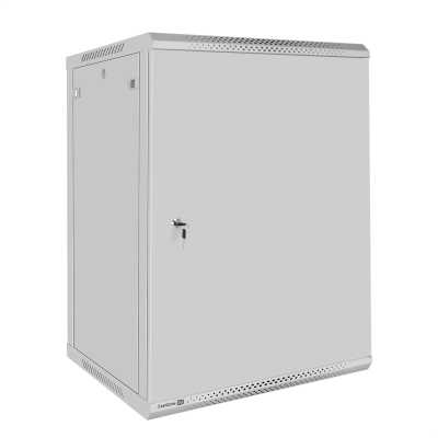 Шкаф телекоммуникационный 19" настенный 18U ExeGate EC-WM-18U.600.M.GREY (19”, 18U, 600x600x901mm (ШхГхВ), передняя дверь металл, съемные боковые панели, пыле- и влагозащита IP23, светло-серый RAL 7035)